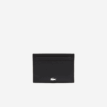Men Lacoste V0ZN2050 Black 000 Fitzgerald Leather Card Holder