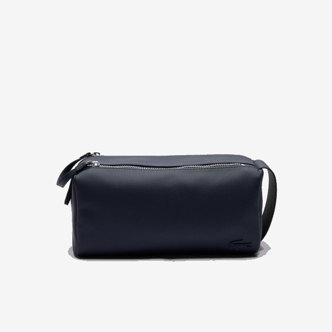 Men Lacoste V0ZN2054 21 Classic Double Zip Petit Pique Toiletry Kit - Image 1