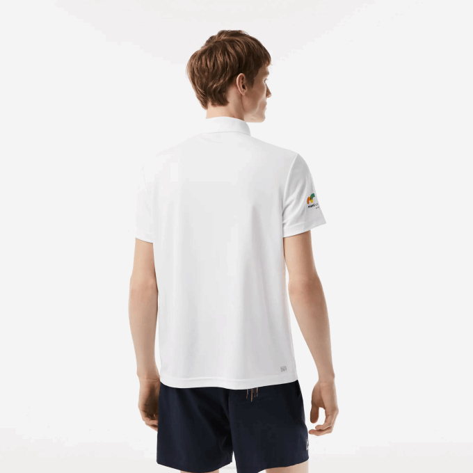 Men Lacoste V0ZN205 White 001 Sport Miami Open Edition Pique Polo - Image 2