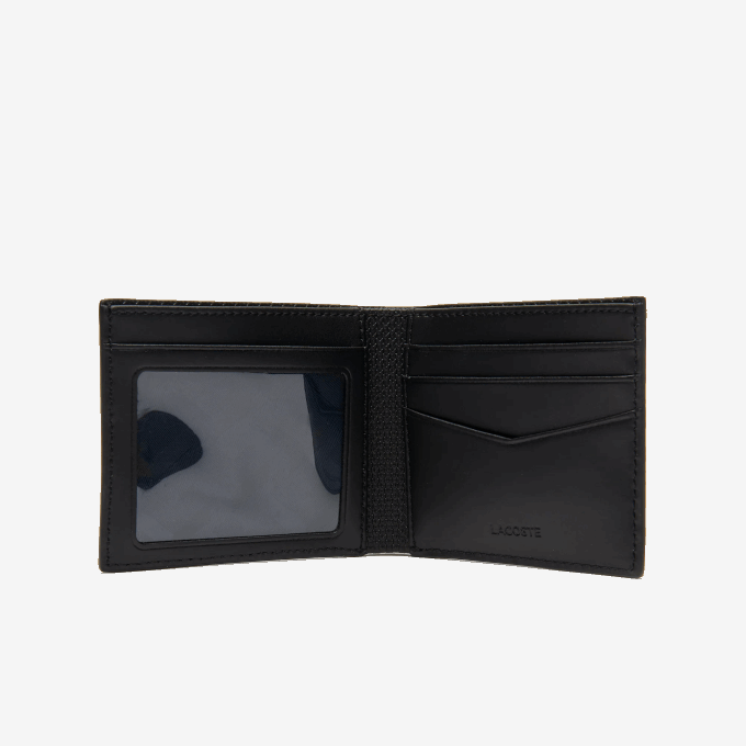 Men Lacoste V0ZN2063 Black 000 Chantaco Pique Leather Three Card Wallet - Image 2