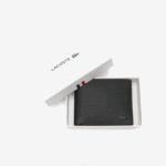 Men Lacoste V0ZN2063 Black 000 Chantaco Pique Leather Three Card Wallet - Image 3
