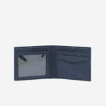 Men Lacoste V0ZN2064 Marine 166 Argentine K39 Chantaco Pique Leather Three Card Wallet - Image 2