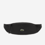 Men Lacoste V0ZN2065 Black 000 LCST Coated Canvas Zippered Fanny Pack - Image 2