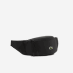 Men Lacoste V0ZN2065 Black 000 LCST Coated Canvas Zippered Fanny Pack - Image 4
