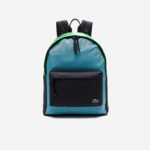 Men Lacoste V0ZN2069 Abime Malachite Azur H77 Colorblock Canvas Backpack - Image 2