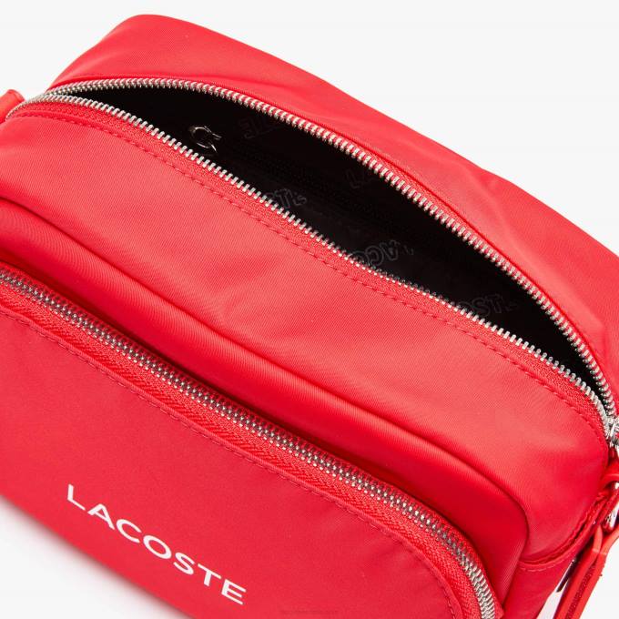 Men Lacoste V0ZN2071 Pompier Blanc K08 Branded Nylon Crossbody Bag - Image 2