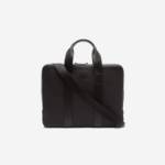 Men Lacoste V0ZN2074 Black 000 Chantaco Pique Leather Extra Slim Computer Bag - Image 2
