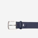 Men Lacoste V0ZN2076 21 Engraved Buckle Texturised Leather Belt - Image 2