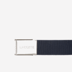 Men Lacoste V0ZN2081 166 Engraved Buckle Woven Fabric Belt - Image 2