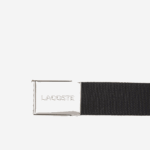 Men Lacoste V0ZN2082 31 Engraved Buckle Woven Fabric Belt - Image 2