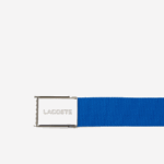 Men Lacoste V0ZN2084 Marina K22 Engraved Buckle Woven Fabric Belt - Image 2