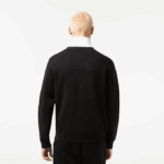 Men Lacoste V0ZN20 Black White 258 Classic Fit Colorblock Zipped Sweatshirt - Image 3