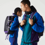 Men Lacoste V0ZN2100 Noir Samui Neva Farine K96 Color-Block Zip Pocket Backpack