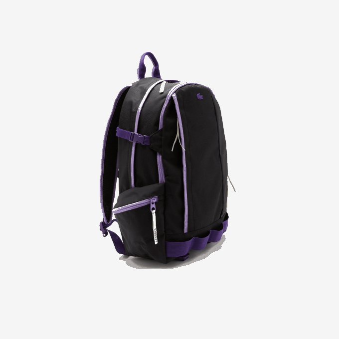 Men Lacoste V0ZN2100 Noir Samui Neva Farine K96 Color-Block Zip Pocket Backpack - Image 3