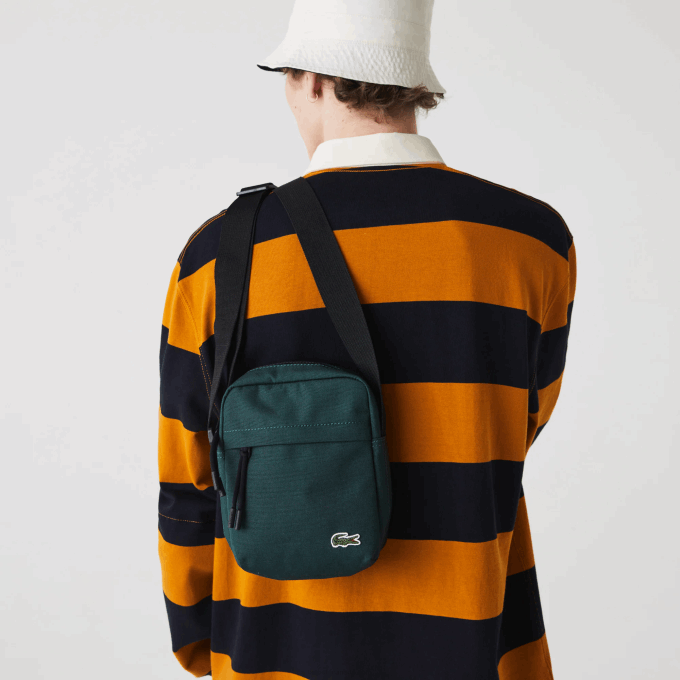 Men Lacoste V0ZN2119 Plumage Noir G81 Neocroc Canvas Vertical All-Purpose Bag - Image 1