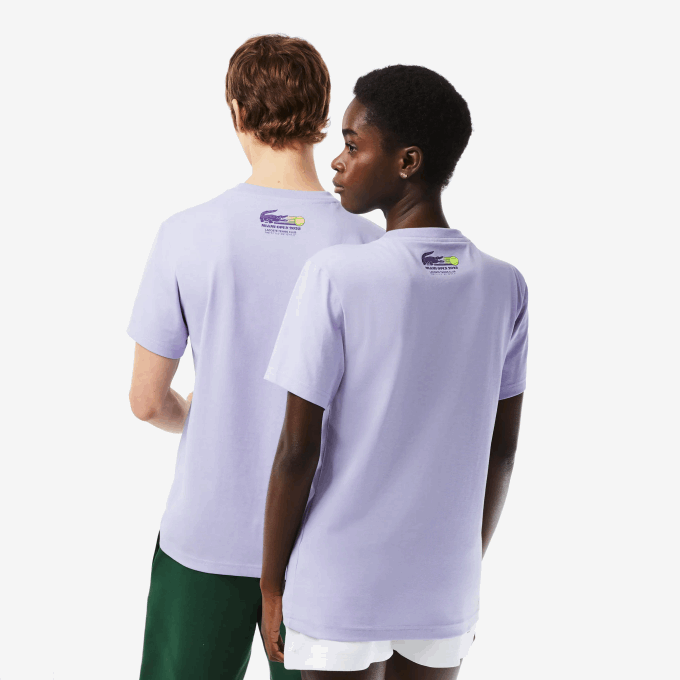 Men Lacoste V0ZN212 Purple 3K0 Sport Miami Open Edition T-shirt - Image 3