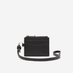 Men Lacoste V0ZN2130 Black 000 Snap Hook Card Holder