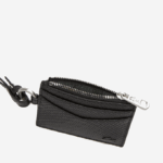 Men Lacoste V0ZN2130 Black 000 Snap Hook Card Holder - Image 3
