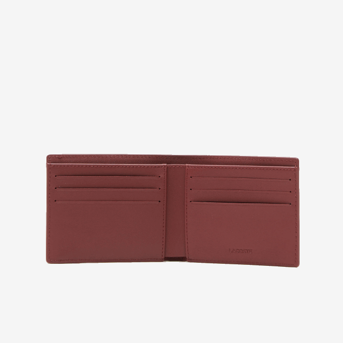 Men Lacoste V0ZN2131 Cranberry Celosie K92 LCST Print Color-Block Billfold - Image 2