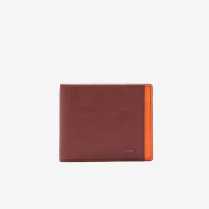 Men Lacoste V0ZN2131 Cranberry Celosie K92 LCST Print Color-Block Billfold