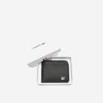 Men Lacoste V0ZN2134 Black 000 Contrast Inscription Zip Card Holder - Image 4