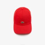 Men Lacoste V0ZN2149 Red 240 Organic Cotton Twill Cap - Image 3