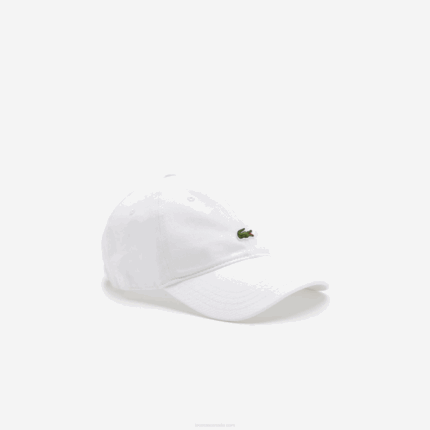 Men Lacoste V0ZN2150 White 001 Organic Cotton Twill Cap