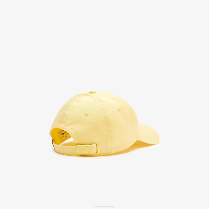 Men Lacoste V0ZN2155 Yellow 107 Adjustable Organic Cotton Twill Cap - Image 2
