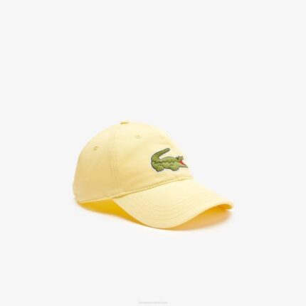 Men Lacoste V0ZN2155 Yellow 107 Adjustable Organic Cotton Twill Cap