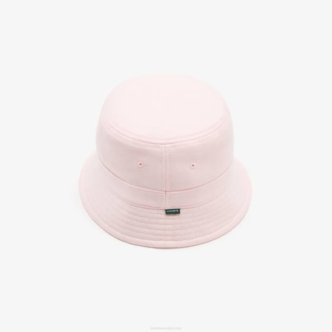 Men Lacoste V0ZN2158 Light Pink T03 Organic Cotton Bucket Hat - Image 3