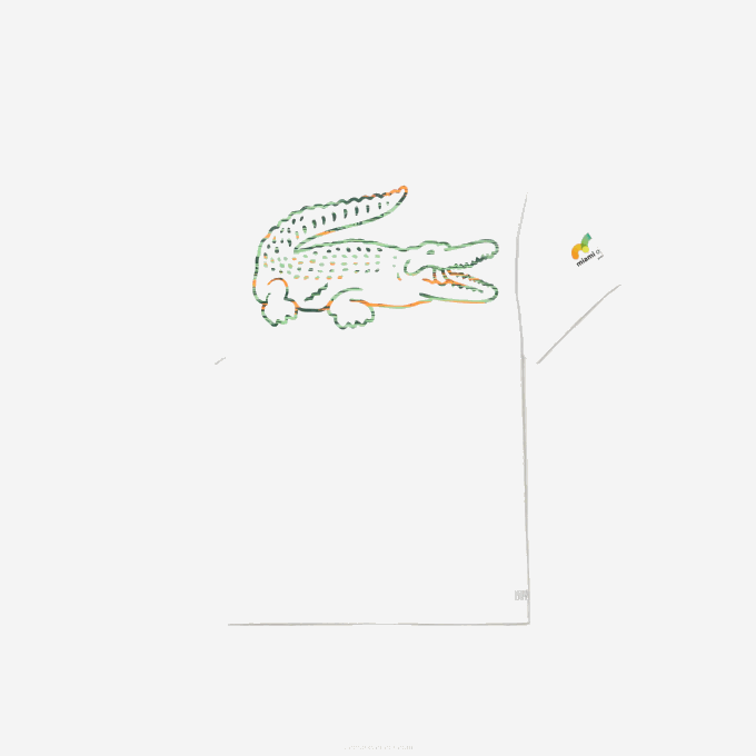 Men Lacoste V0ZN215 White 001 Sport Miami Open Edition T-shirt - Image 4