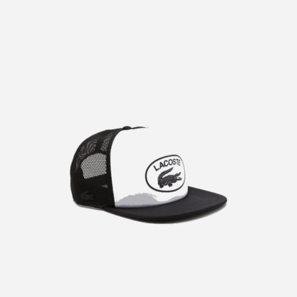 Men Lacoste V0ZN2162 Black White 258 Mesh And Neoprene Cap