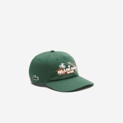 Men Lacoste V0ZN2175 Green 132 Sport Miami Open Edition Twill Cap