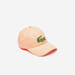 Men Lacoste V0ZN2177 Light Orange HEB Adjustable Organic Cotton Twill Cap