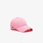 Men Lacoste V0ZN2179 Pink 2R3 Organic Cotton Twill Cap
