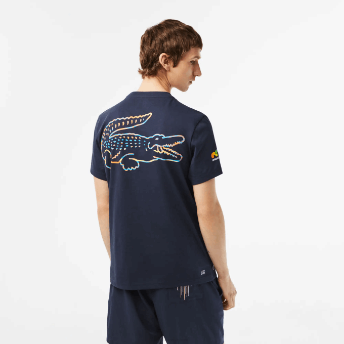Men Lacoste V0ZN217 Blue KXE Sport Miami Open Edition T-shirt - Image 2