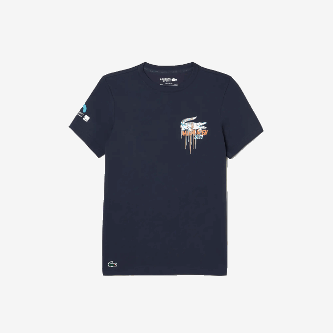 Men Lacoste V0ZN217 Blue KXE Sport Miami Open Edition T-shirt - Image 4