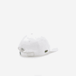 Men Lacoste V0ZN2180 White 001 Organic Cotton Twill Cap - Image 2