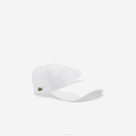 Men Lacoste V0ZN2180 White 001 Organic Cotton Twill Cap