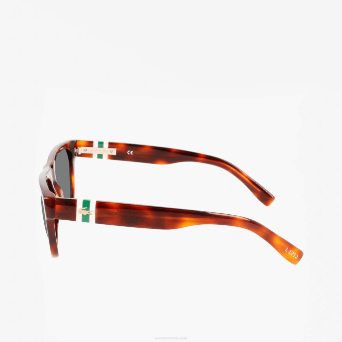 Men Lacoste V0ZN2183 Havana 240 Scale-Style Rectangle Acetate L.12.12 Sunglasses - Image 3
