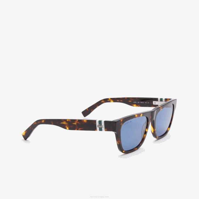 Men Lacoste V0ZN2184 Matte Havana 230 Scale-Style Rectangle Acetate L.12.12 Sunglasses - Image 7