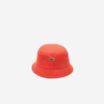 Men Lacoste V0ZN2189 Orange 02K Organic Cotton Bucket Hat - Image 2