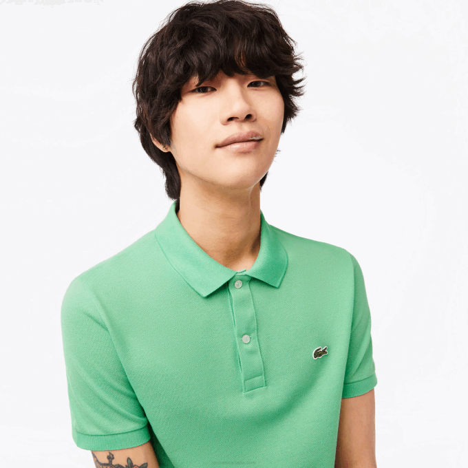 Men Lacoste V0ZN218 Green TTF Original L.12.12 Slim Fit Polo - Image 2