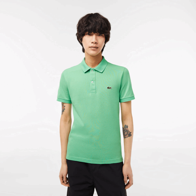 Men Lacoste V0ZN218 Green TTF Original L.12.12 Slim Fit Polo - Image 1