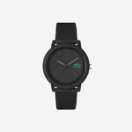 Men Lacoste V0ZN2191 Black 000 12.12 Black Silicone Strap Watch - Image 2