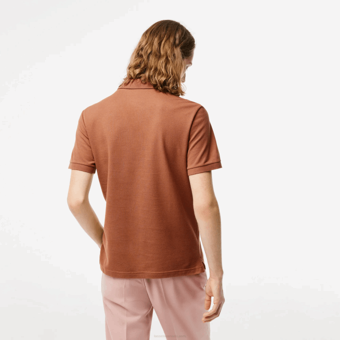 Men Lacoste V0ZN219 Light Brown LFA Original L.12.12 Slim Fit Polo - Image 3