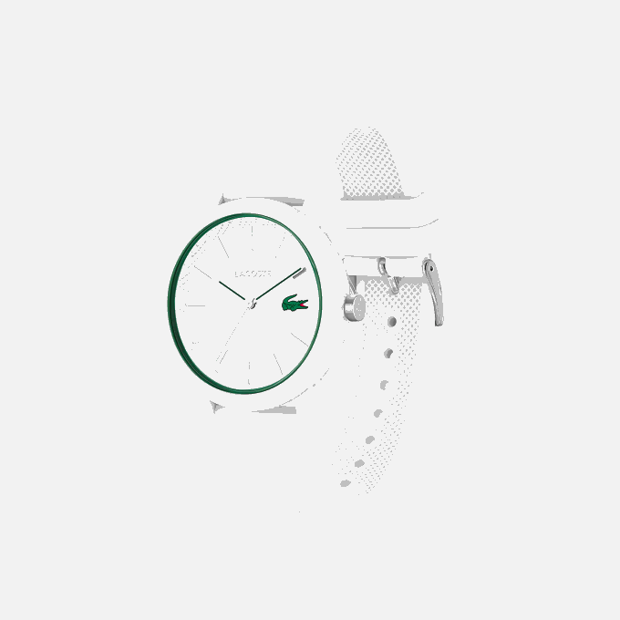 Men Lacoste V0ZN2203 White 000 12.12 White Silicone Strap Watch - Image 2