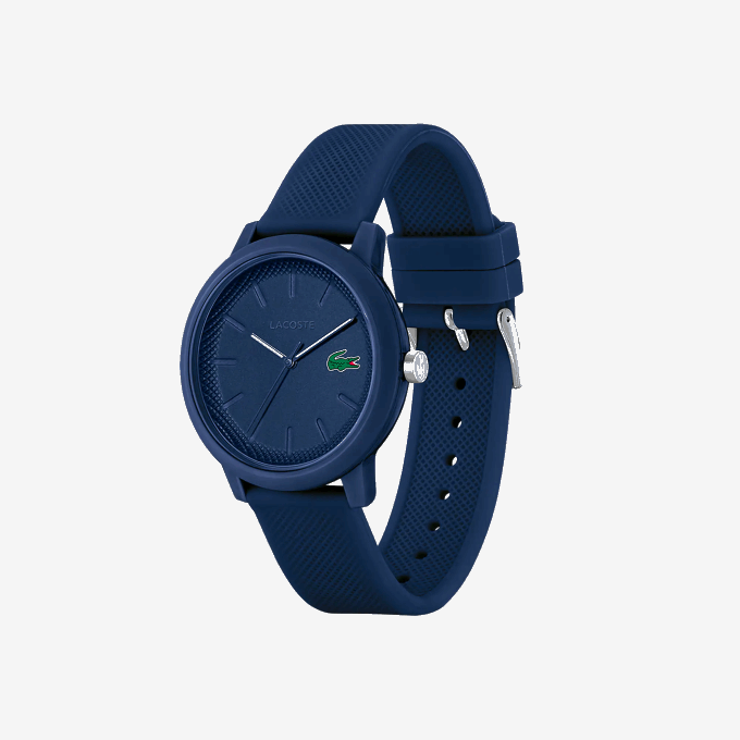 Men Lacoste V0ZN2204 Blue 000 12.12 Blue Silicone Strap Watch - Image 2