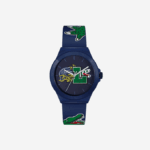 Men Lacoste V0ZN2207 Blue 000 Neocroc Blue Silicone Strap Watch - Image 2