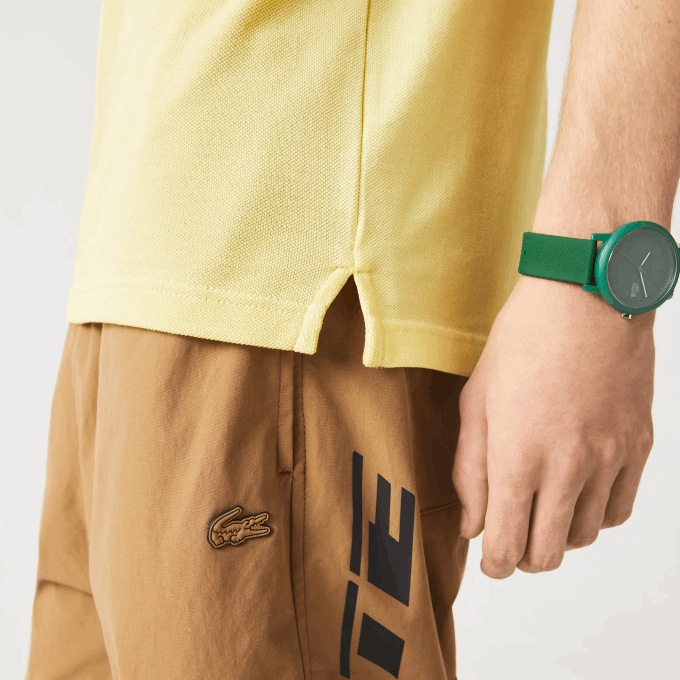 Men Lacoste V0ZN220 Yellow 107 Original L.12.12 Slim Fit Polo - Image 5